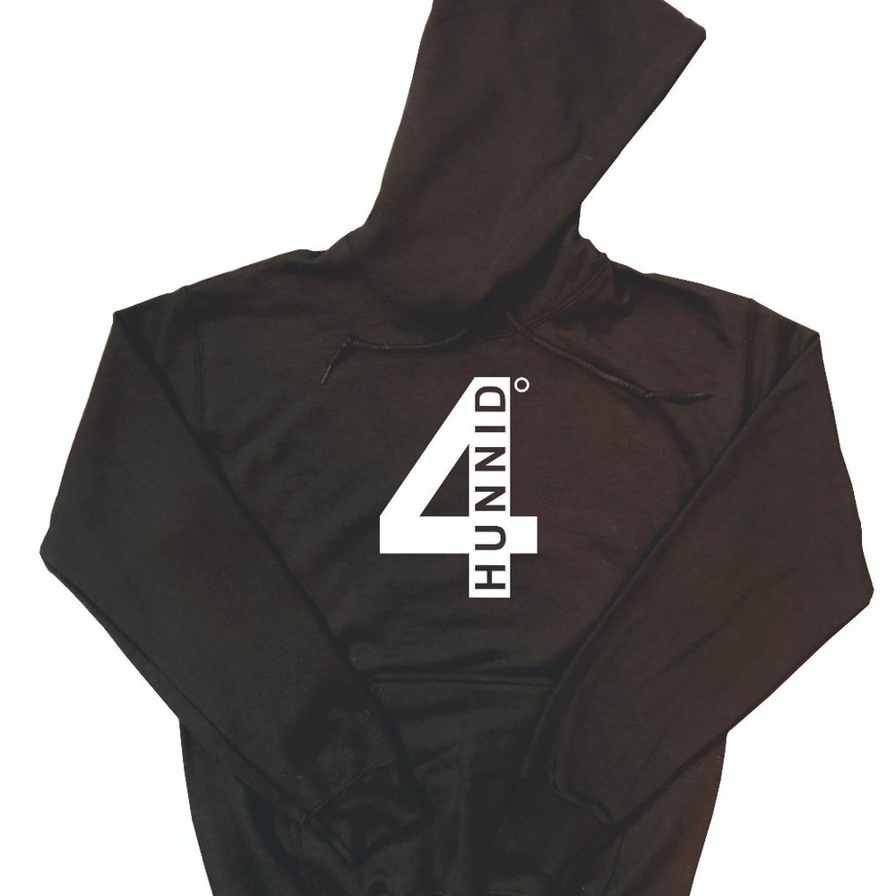 4Hunnid Hoodie Black (White Design)
